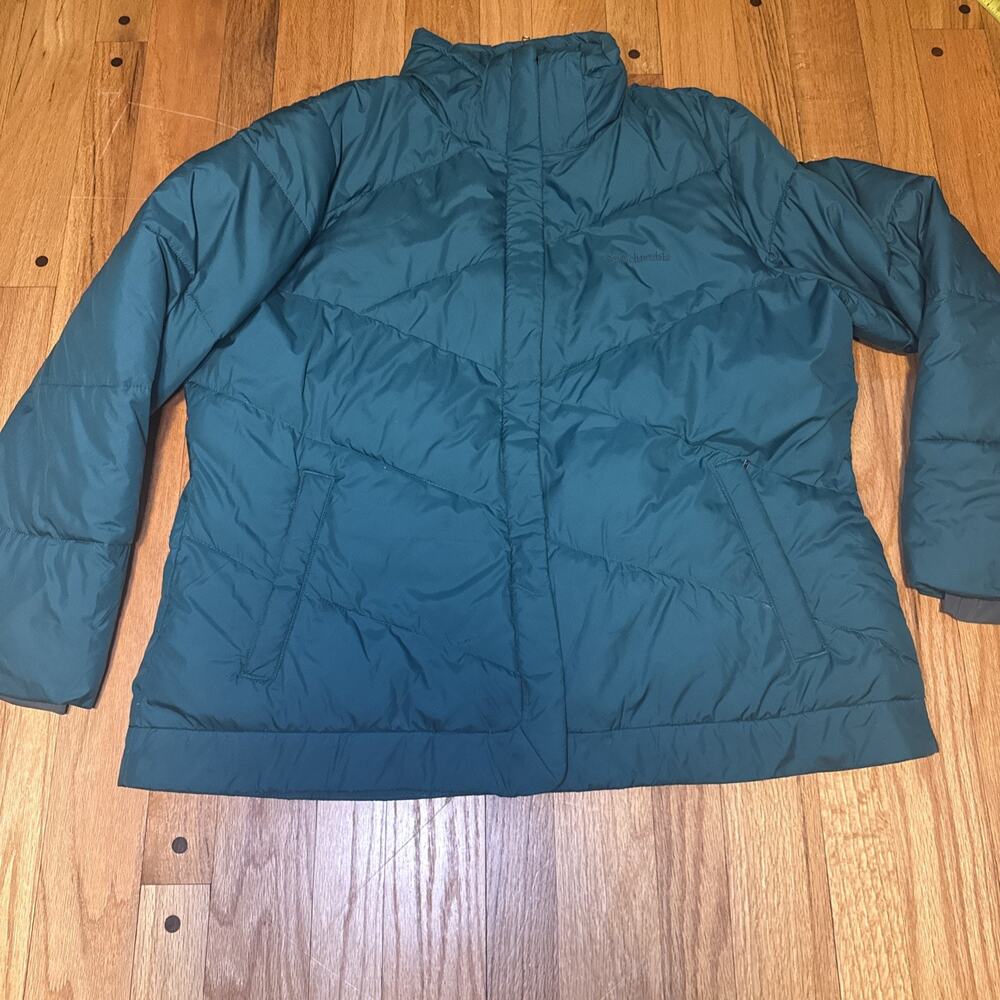 Columbia Puffer Jacket Womens 2XL Green Quilted Winter Outdoor Coat XXL